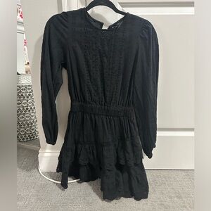 Zara Black Eyelet Long Sleeve Dress